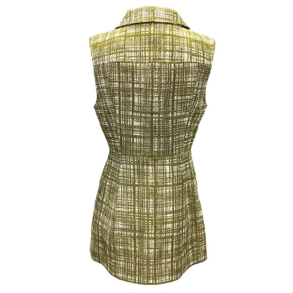 Jason Wu Green Collared Tweed Mini Dress - Picture 3 of 5